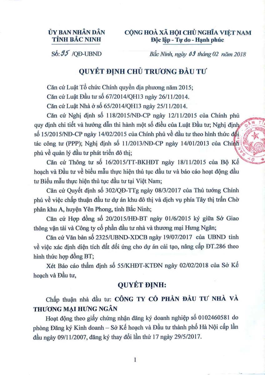 Quyết định 95/QĐ-UBND ngày 09/2/2018 tỉnh Bắc Ninh
